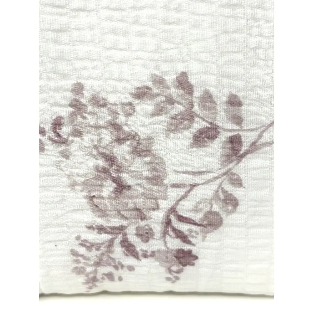 Shabby Chic Cotton Floral Woven KING Size Duvet Set White Rose Pink Fringe